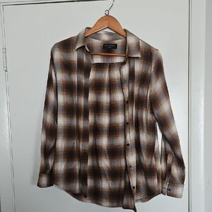 Banana Republic Brown Plaid Button Down Shirt